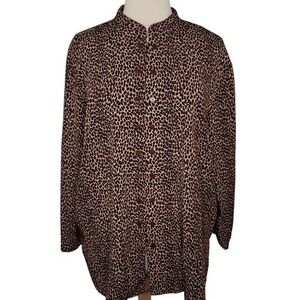 Jaclyn‎ Smith Leopard Print Button Down Blouse